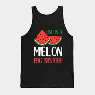 Watermelon One In A Melon Big Sister Melon Brother Cousin Tank Top